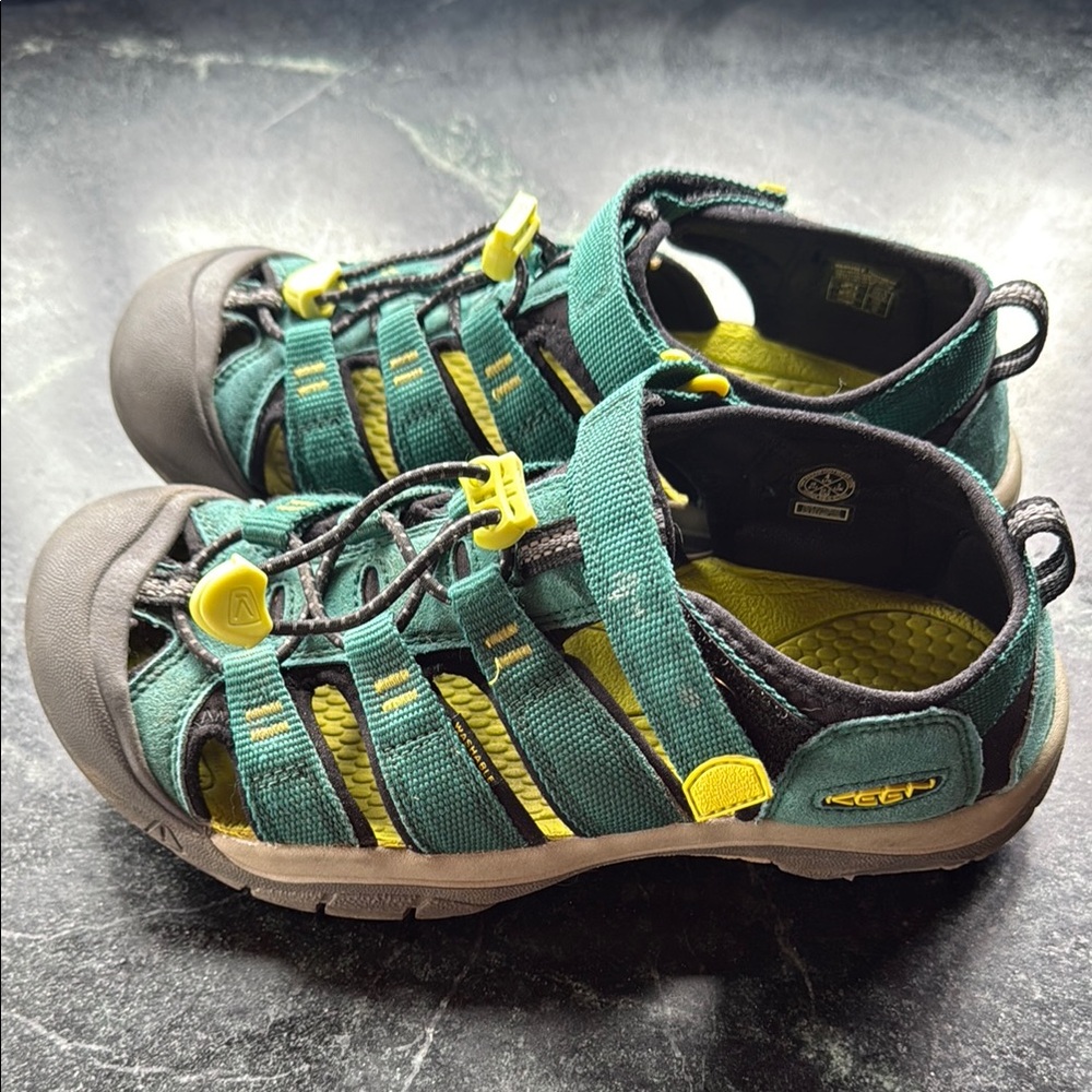 Keen Green and Yellow Water Shoes with Protective Toe